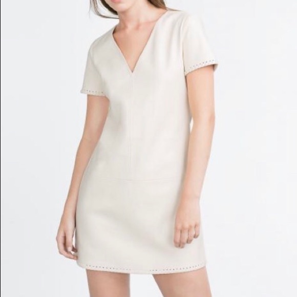 zara cream dress